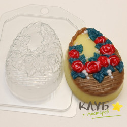 Корзина с розами, форма пластиковая