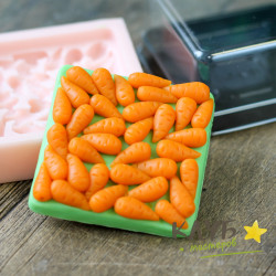 Подложка с морковками квадратная, форма силиконовая