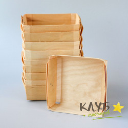 Лукошко из шпона 11,5х11,5х4 см (10 шт.)