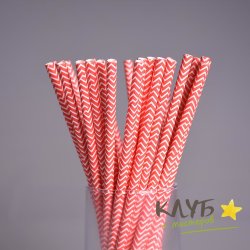 Бумажные трубочки "Красный шеврон" (10 шт.)