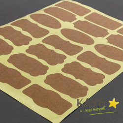 Наклейки пустые крафт, 1 лист