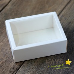 Коробка с пластиковой крышкой белая 11,5х9х4 см