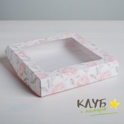 Коробка с окном "Flowers", 20х20х4 см